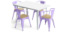 Buy Dining Table + X4 Dining Chairs with Armrest Set - Bistrot - Industrial Design Metal and Light Wood - New Edition Pastel Purple 60442 - in the UK