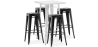 Buy White Bar Table + X4 Bar Stools Set Bistrot Metalix Industrial Design Metal - New Edition Black 60443 at MyFaktory