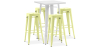 Buy White Bar Table + X4 Bar Stools Set Bistrot Metalix Industrial Design Metal - New Edition Pastel yellow 60443 - in the UK