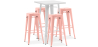 Buy White Bar Table + X4 Bar Stools Set Bistrot Metalix Industrial Design Metal - New Edition Pastel orange 60443 home delivery