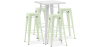 Buy White Bar Table + X4 Bar Stools Set Bistrot Metalix Industrial Design Metal - New Edition Pale green 60443 with a guarantee