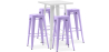 Buy White Bar Table + X4 Bar Stools Set Bistrot Metalix Industrial Design Metal - New Edition Pastel Purple 60443 - in the UK