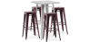 Buy Silver Bar Table + X4 Bar Stools Set Bistrot Metalix Industrial Design Metal - New Edition Bronze 60444 - in the UK