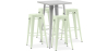 Buy Silver Bar Table + X4 Bar Stools Set Bistrot Metalix Industrial Design Metal - New Edition Pale green 60444 - prices
