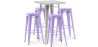 Buy Silver Bar Table + X4 Bar Stools Set Bistrot Metalix Industrial Design Metal - New Edition Pastel Purple 60444 - in the UK