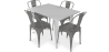 Buy Dining Table + X4 Dining Chairs Set - Bistrot - Industrial design Metal - New Edition Silver 60129 - in the UK