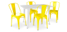 Buy Dining Table + X4 Dining Chairs Set - Bistrot - Industrial design Metal - New Edition Yellow 60129 in the United Kingdom