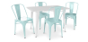 Buy Dining Table + X4 Dining Chairs Set - Bistrot - Industrial design Metal - New Edition Pale green 60129 at MyFaktory