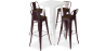 Buy White Bar Table + X4 Bar Stools Set Bistrot Metalix Industrial Design Metal and Dark Wood - New Edition Bronze 60130 - in the UK
