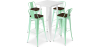 Buy White Bar Table + X4 Bar Stools Set Bistrot Metalix Industrial Design Metal and Dark Wood - New Edition Mint 60130 in the United Kingdom