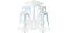 Buy White Bar Table + X4 Bar Stools Set Bistrot Metalix Industrial Design Metal Matt - New Edition Grey blue 60445 - in the UK
