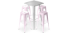 Buy Silver Bar Table + X4 Bar Stools Set Bistrot Metalix Industrial Design Metal Matt - New Edition Pastel pink 60446 home delivery