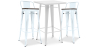 Buy White Bar Table + X2 Bar Stools Set Bistrot Metalix Industrial Design Metal and Dark Wood - New Edition Grey blue 60447 - in the UK