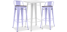 Buy White Bar Table + X2 Bar Stools Set Bistrot Metalix Industrial Design Metal and Dark Wood - New Edition Lavander 60447 in the United Kingdom