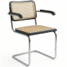 Buy Dining Chair with Armrests - Vintage Design - Wood and Rattan - Lia  Black 60452 - prices