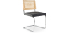 Buy Dining Chair - Upholstered in Velvet - Wood and Rattan -  Wanda Dark grey 60454 home delivery