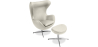 Buy Bold Chair with Ottoman - Faux Leather Ivory 13658 - in the UK