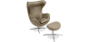 Buy Bold Chair with Ottoman - Faux Leather Taupe 13658 in the United Kingdom