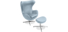 Buy Bold Chair with Ottoman - Faux Leather Pastel blue 13658 - in the UK