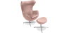 Buy Bold Chair with Ottoman - Faux Leather Pastel pink 13658 in the United Kingdom