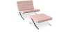 Buy City Armchair with Matching Ottoman - Faux Leather Pastel pink 13183 in the United Kingdom