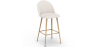 Buy Stool Upholstered in Bouclé Fabric - Scandinavian Design - Bennett White 60481 - in the UK