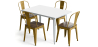 Buy Dining Table + X4 Dining Chairs Set Bistrot - Industrial design Metal and Dark Wood - New Edition Gold 60441 - in the UK