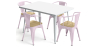 Buy Dining Table + X4 Dining Chairs with Armrest Set - Bistrot - Industrial Design Metal and Light Wood - New Edition Pastel pink 60442 - in the UK