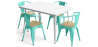 Buy Dining Table + X4 Dining Chairs with Armrest Set - Bistrot - Industrial Design Metal and Light Wood - New Edition Pastel green 60442 - in the UK