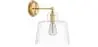 Buy Lamp Wall Light - Golden Metal and Crystal - Senda Transparent 60526 - in the UK