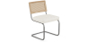 Buy Dining Chair Natural Rattan Lattice Back Boucle Design - Jya White 60537 - in the UK
