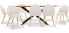 Buy Pack Industrial Wooden Table (220cm) & 8 Bouclé Upholstered Chairs - Bennett White 60558 - in the UK