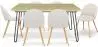 Buy Pack Hairpin Dining Table 150x90 & 6 Bouclé Upholstered Chairs - Bennett White 60565 - in the UK