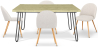 Buy Pack Hairpin Dining Table 120x90 & 4 Bouclé Upholstered Chairs - Bennett White 60571 - in the UK