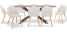 Buy Pack Industrial Wooden Table (200cm) & 8 Bouclé Upholstered Chairs - Bennett White 60576 - in the UK