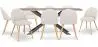 Buy Pack Industrial Wooden Table (200cm) & 8 Bouclé Upholstered Chairs - Bennett White 60576 - in the UK
