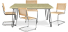 Buy Pack Hairpin Dining Table 120x90 & 4 Rattan Mesh Chairs - Lia Natural 60583 - prices