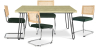 Buy Pack Hairpin Dining Table 120x90 & 4 Black Mesh Rattan and Velvet Chairs - Wanda Dark green 60587 - in the UK