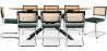 Buy Pack Industrial Wooden Table (220cm) & 8 Rattan and Velvet Mesh Chairs - Jenka Dark green 60597 at MyFaktory