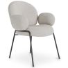 Buy Dining Chair with Armrests - Bouclé Fabric Upholstery - Toler White 60626 - in the UK