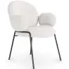 Buy Dining Chair with Armrests - Bouclé Fabric Upholstery - Toler White 60626 - in the UK