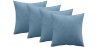 Buy Pack of 4 velvet cushions - cover and filling - Lenay Light blue 60632 - prices