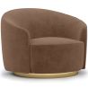 Buy Curved Design Armchair - Upholstered in Velvet - Treya Chocolate 60647 at MyFaktory