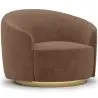 Buy Curved Design Armchair - Upholstered in Velvet - Treya Chocolate 60647 at MyFaktory