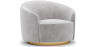 Buy Curved Design Armchair - Upholstered in Velvet - Treya Light grey 60647 in the United Kingdom
