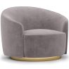 Buy Curved Design Armchair - Upholstered in Velvet - Treya Dark grey 60647 in the United Kingdom