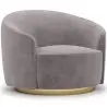 Buy Curved Design Armchair - Upholstered in Velvet - Treya Dark grey 60647 home delivery