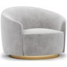 Buy Curved Design Armchair - Upholstered in Velvet - Treya Light grey 60647 - in the UK