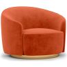 Buy Curved Design Armchair - Upholstered in Velvet - Treya Brick 60647 at MyFaktory