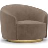 Buy Curved Design Armchair - Upholstered in Velvet - Treya Taupe 60647 - prices